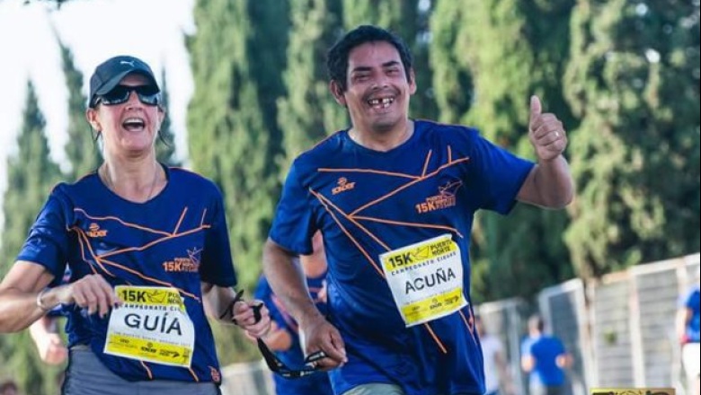 Hugo Acuña, el atleta ciego que en la maratón de Córdoba fue a la velocidad de la luz